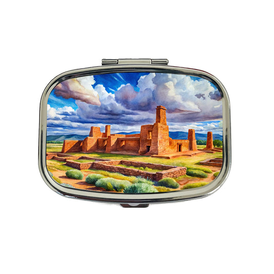 Fort Union National Monument New Mexico Watercolor Style Travel Pill Box Case