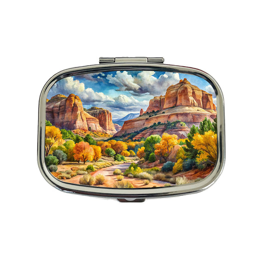 Grand Staircase - Escalante National Monument Utah Watercolor Style Travel Pill Box Case