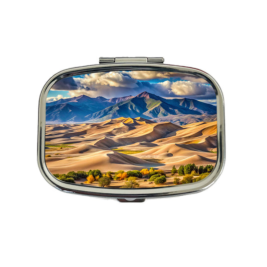 Great Sand Dunes National Park Colorado Watercolor Style Travel Pill Box Case