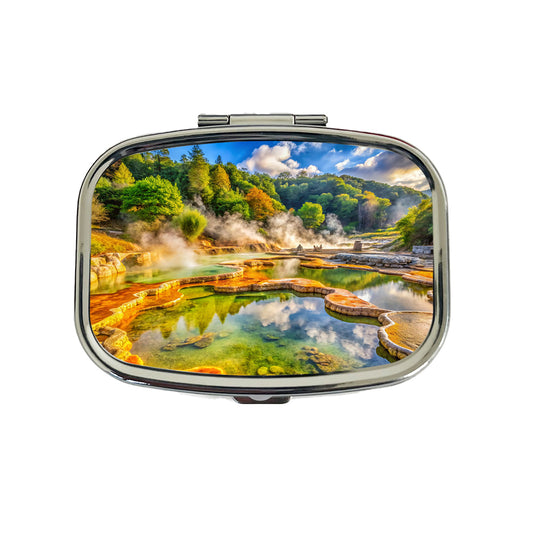 Hot Springs National Park Arkansas Watercolor Style Travel Pill Box Case