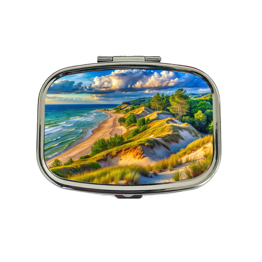Indiana Dunes National Park Indiana Watercolor Style Travel Pill Box Case