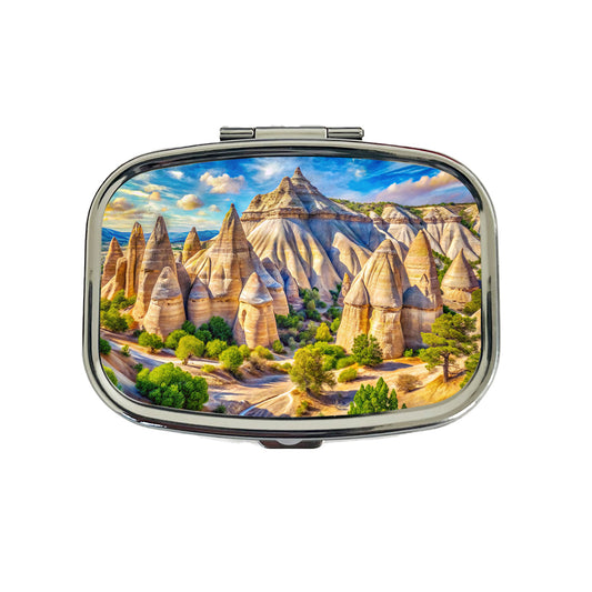Kasha - Katuwe Tent Rocks National Monument New Mexico Watercolor Style Travel Pill Box Case