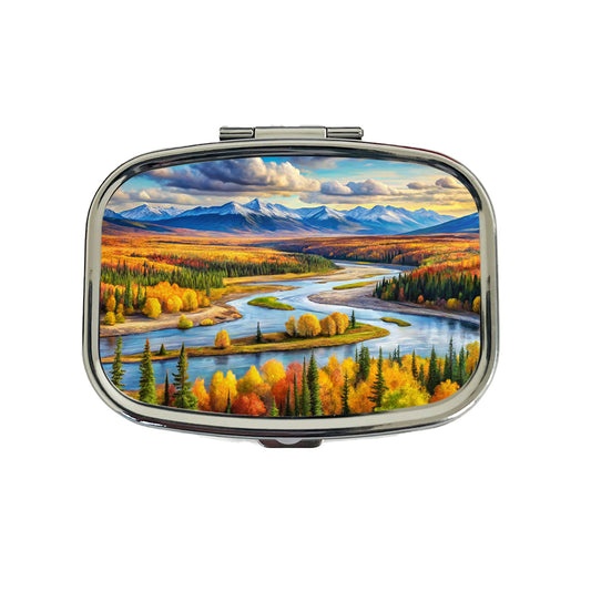 Kobuk Valley National Park Alaska Watercolor Style Travel Pill Box Case