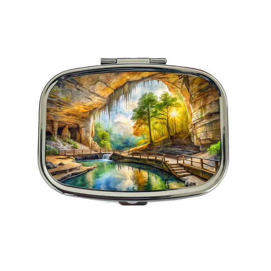 Mammoth Cave National Park Kentucky Watercolor Style Travel Pill Box Case