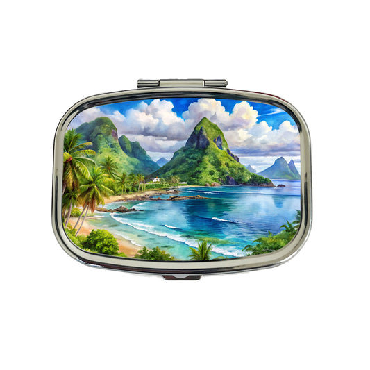 National Park of American Samoa Watercolor Style Travel Pill Box Case