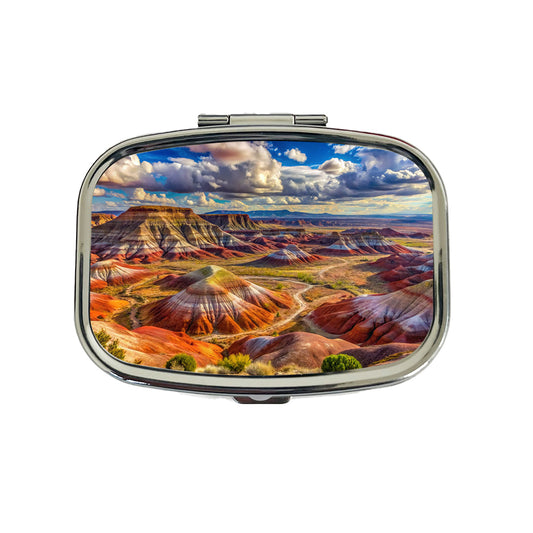 Petrified Forest National Park Arizona Watercolor Style Travel Pill Box Case