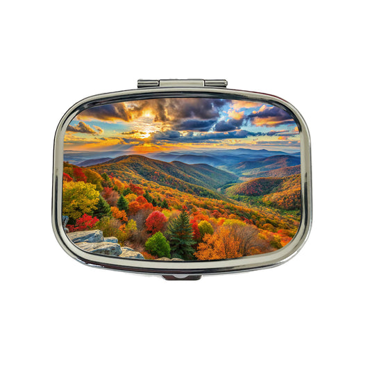 Shenandoah National Park Virginia Watercolor Style Travel Pill Box Case