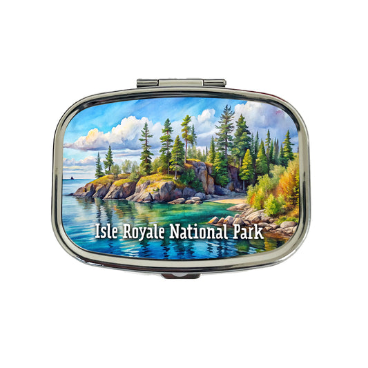 Isle Royale National Park Michigan Travel Pill Box Case