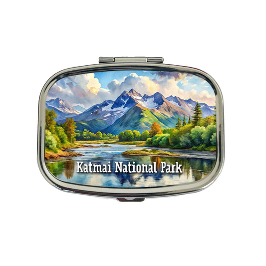 Katmai National Park Alaska Travel Pill Box Case