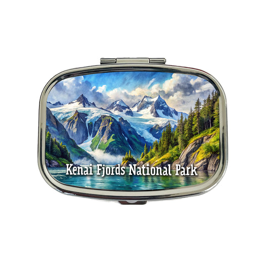 Kenai Fjords National Park Alaska Travel Pill Box Case