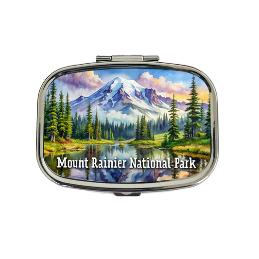 Mount Rainier National Park Washington Travel Pill Box Case