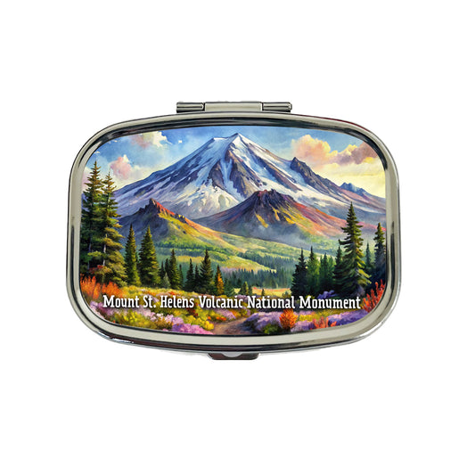 Mount St. Helens Volcanic National Monument Washington Travel Pill Box Case