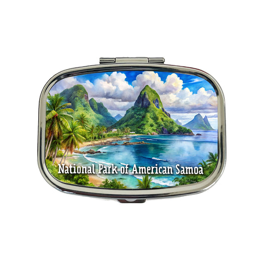 National Park of American Samoa Travel Pill Box Case