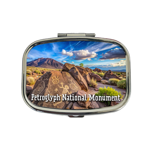 Petroglyph National Monument New Mexico Travel Pill Box Case