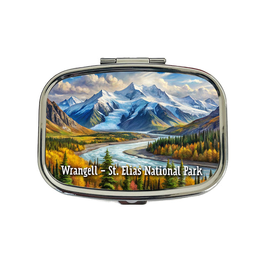 Wrangell - St. Elias National Park Alaska Travel Pill Box Case