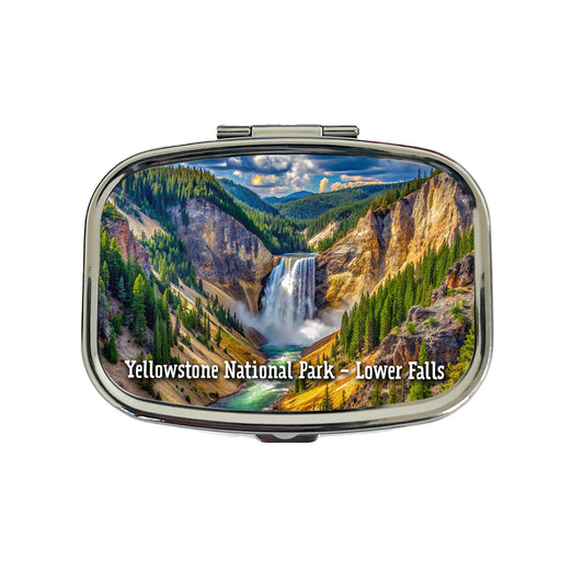 Yellowstone National Park Lower Falls Travel Pill Box Case
