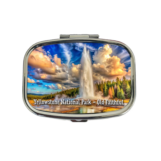 Yellowstone National Park Old Faithful Travel Pill Box Case