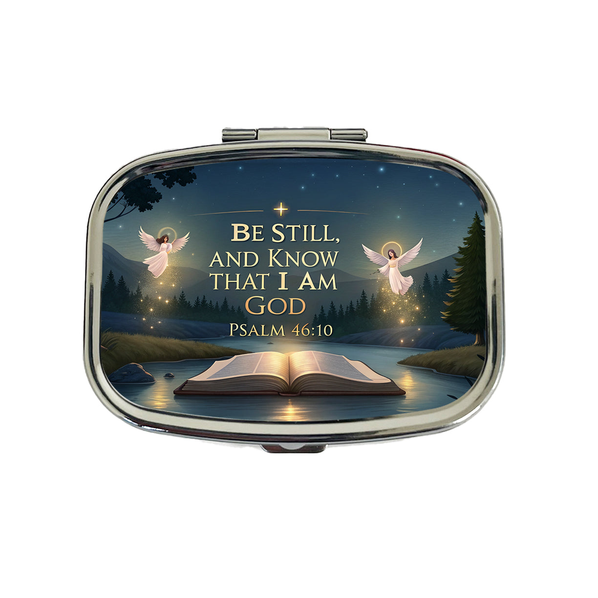 Be Still And Know That I Am God Psalm 46-10 Angels Outdoor Travel Pill Box Case