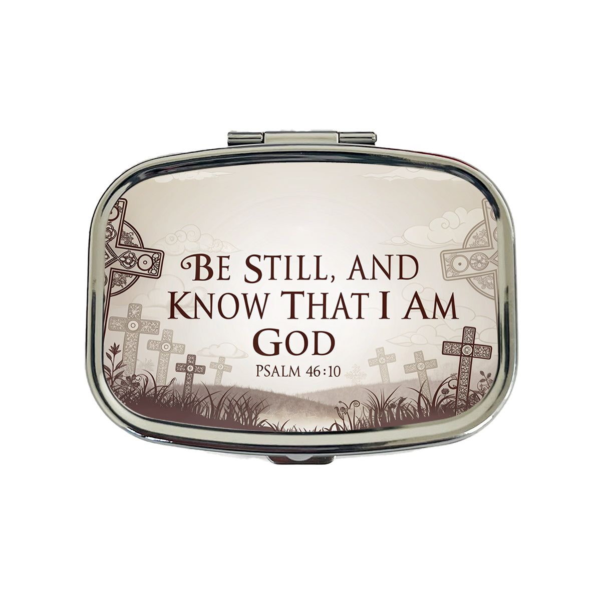Be Still And Know That I Am God Psalm 46-10 Crosses Travel Pill Box Case