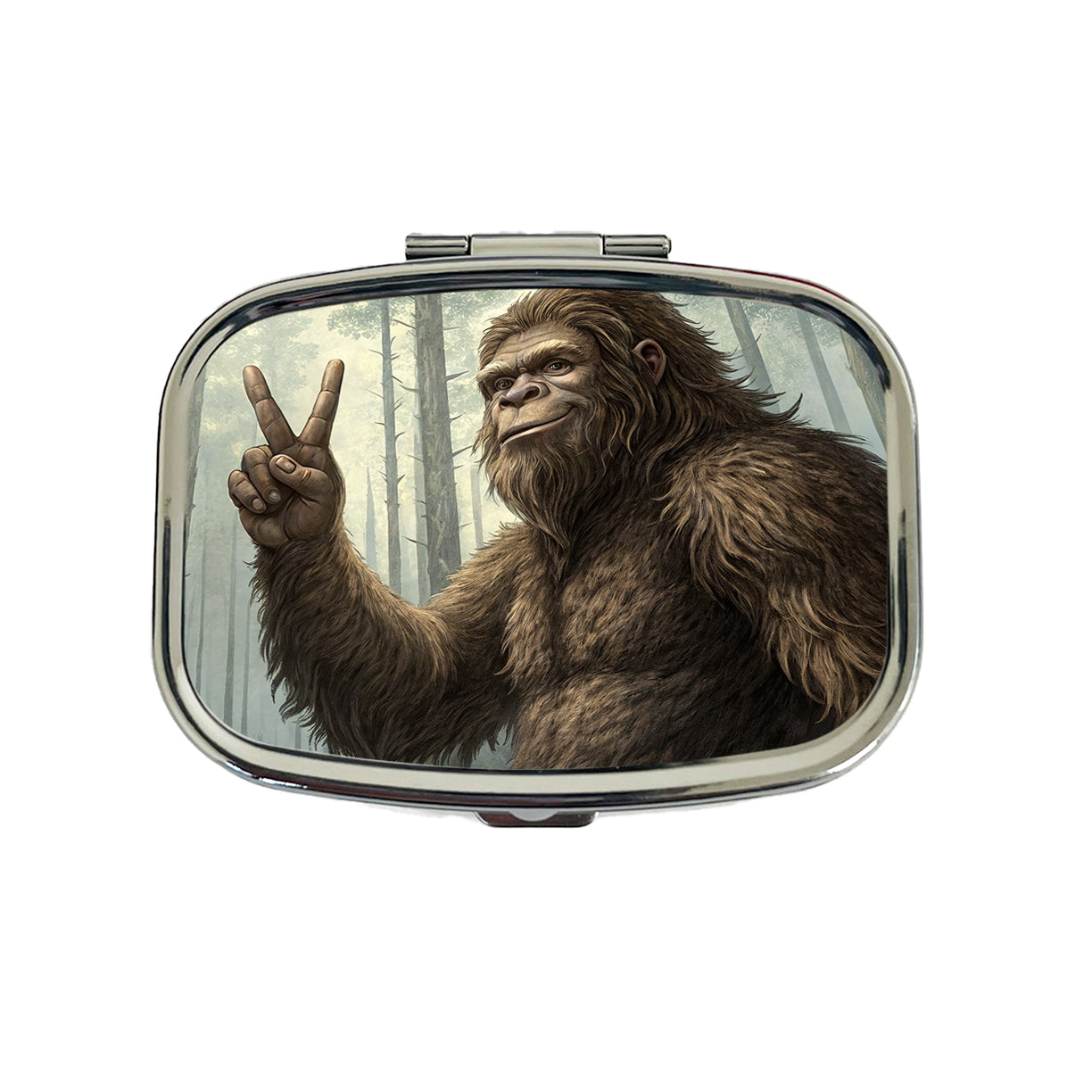 Big Foot Giving The Peace Sign Travel Pill Box Case