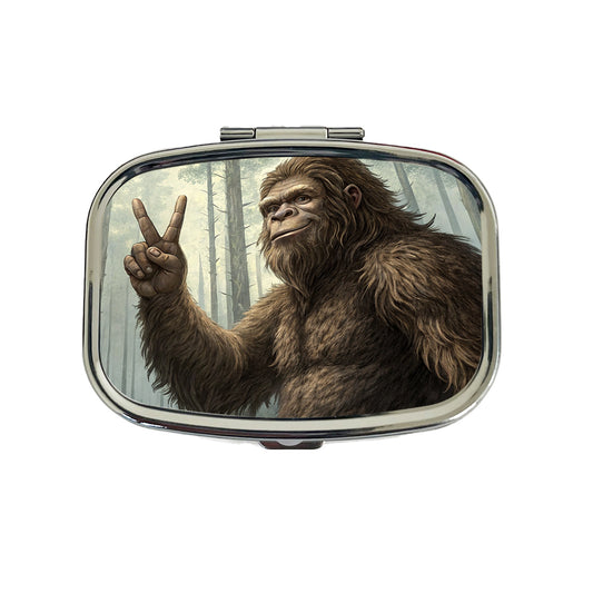Big Foot Giving The Peace Sign Travel Pill Box Case
