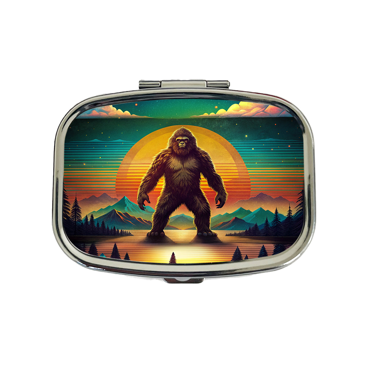 Big Foot Retro Sunset Travel Pill Box Case