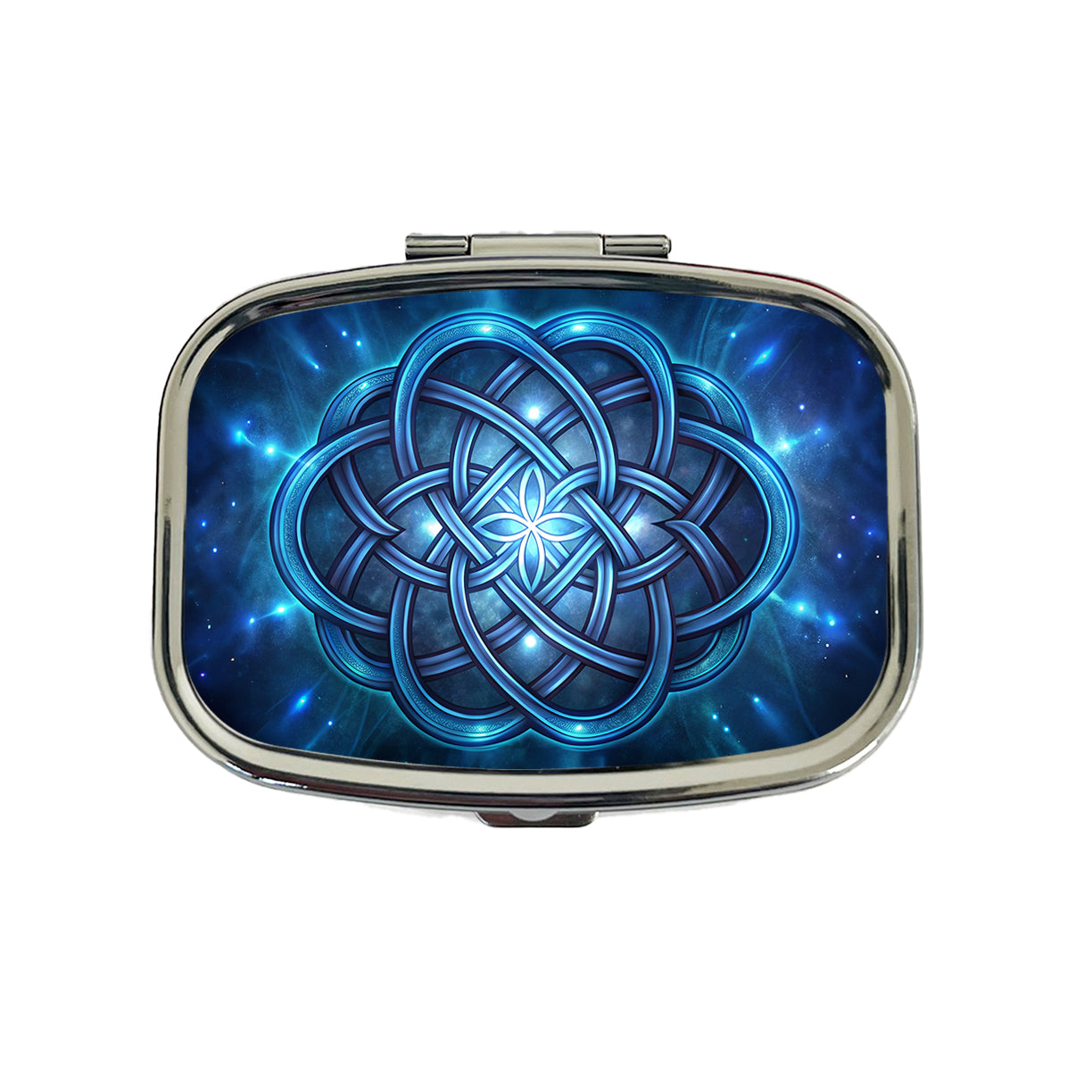 Blue Celtic Knot Eternity Love Travel Pill Box Case