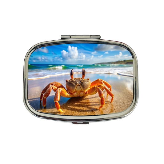 Crab On The Beach Travel Pill Box Case