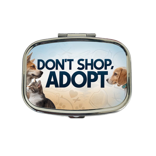Don't Shop Adopt Dog Cat Rescue Travel Pill Box Case