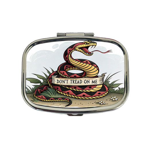 Don't Tread On Me Snake Travel Pill Box Case