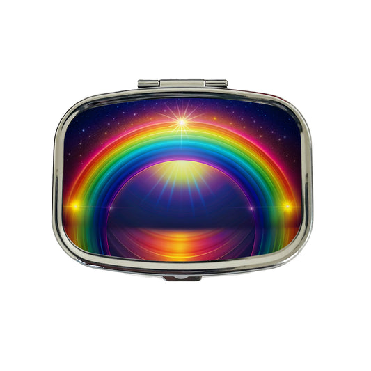 Glowing Rainbow Travel Pill Box Case