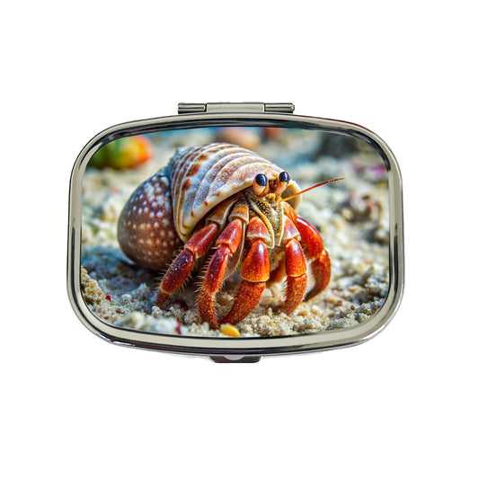 Hermit Crab in the Ocean Travel Pill Box Case