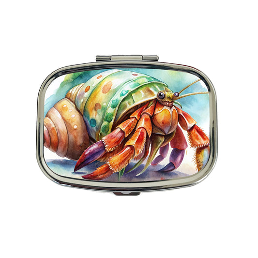 Hermit Crab Watercolor Travel Pill Box Case