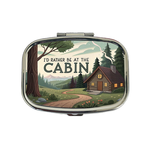 I'd Rather Be At The Cabin In The Woods Travel Pill Box Case