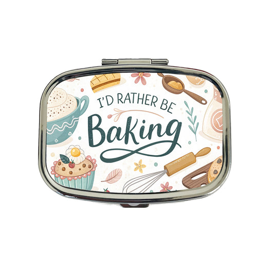 I'd Rather Be Baking Travel Pill Box Case