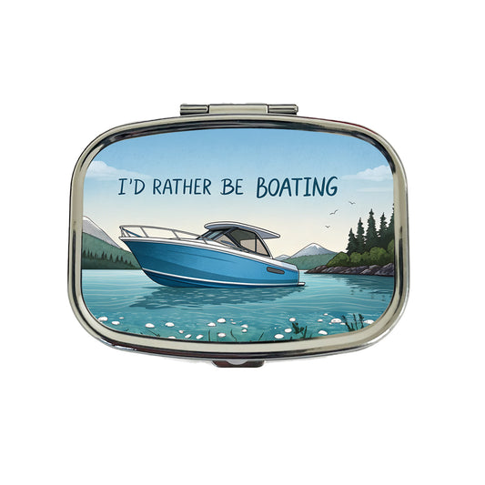 I'd Rather Be Boating Travel Pill Box Case