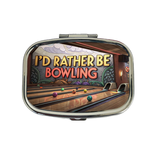 I'd Rather Be Bowling Alley Travel Pill Box Case