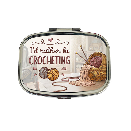 I'd Rather Be Crocheting Travel Pill Box Case