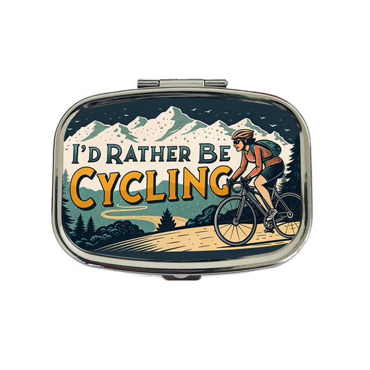 I'd Rather Be Cycling Road Mountain Bike Travel Pill Box Case