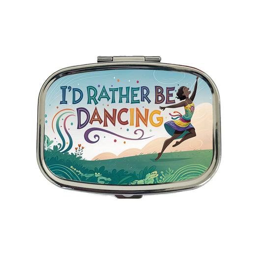 I'd Rather Be Dancing Dance Rainbow Travel Pill Box Case