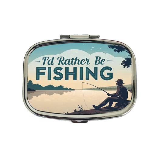 I'd Rather Be Fishing Fish Travel Pill Box Case