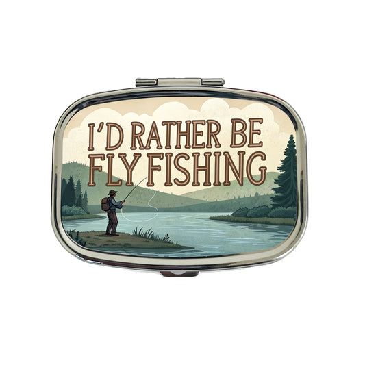 I'd Rather Be Fly Fishing Travel Pill Box Case