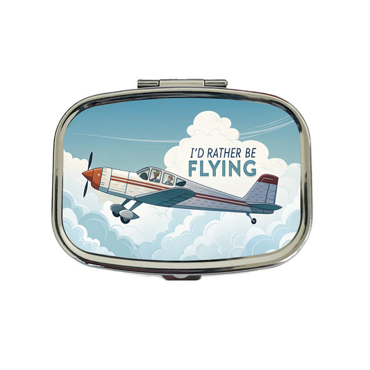 I'd Rather Be Flying Airplane Pilot Travel Pill Box Case