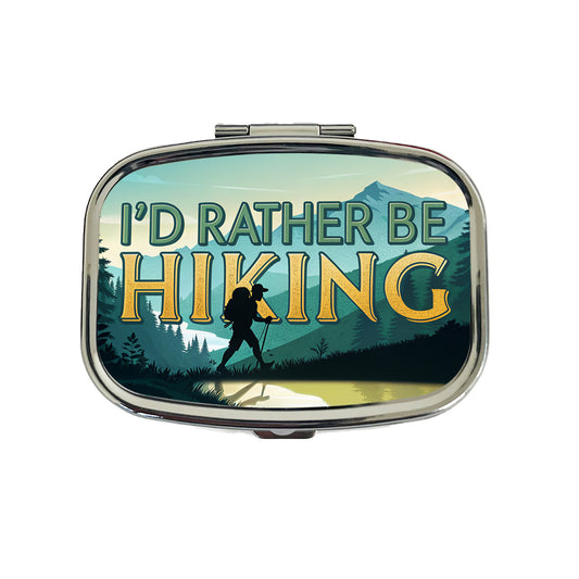 I'd Rather Be Hiking Mountains Travel Pill Box Case
