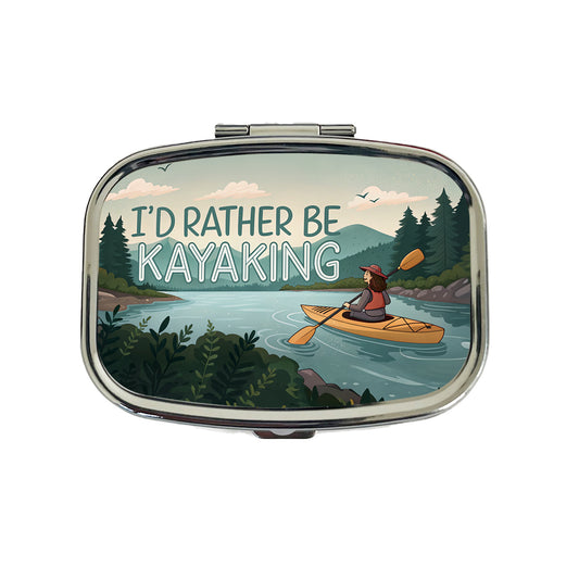 I'd Rather Be Kayaking Woman Kayaker Travel Pill Box Case