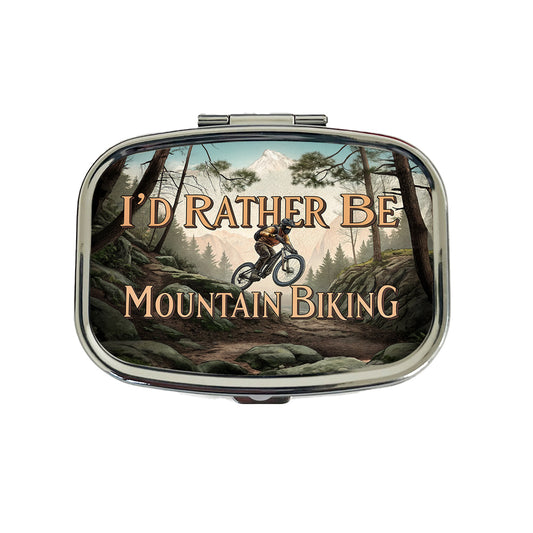 I'd Rather Be Mountain Biking Travel Pill Box Case