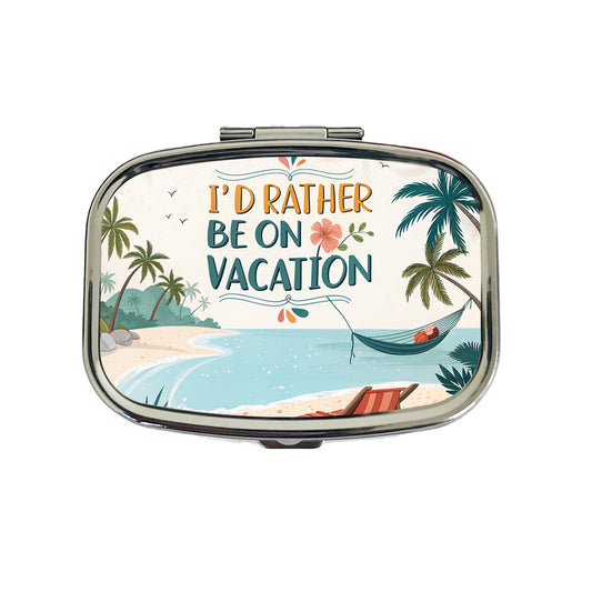 I'd Rather Be On Vacation Tropical Beach Travel Pill Box Case