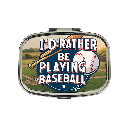 I'd Rather Be Playing Baseball Travel Pill Box Case