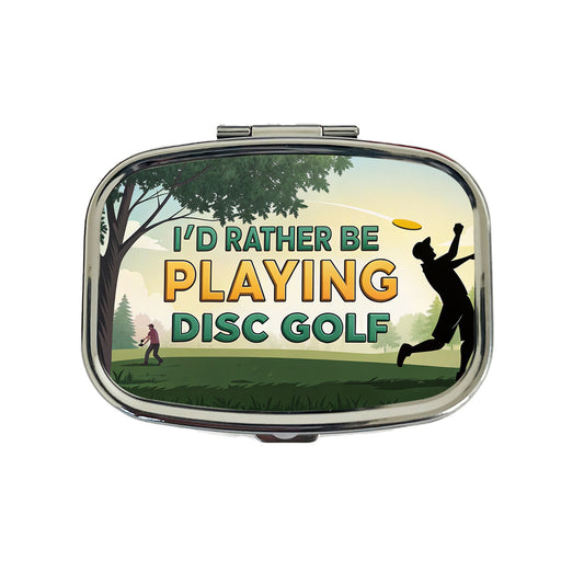 I'd Rather Be Playing Disc Golf Travel Pill Box Case