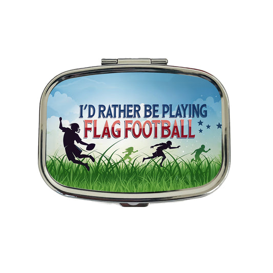 I'd Rather Be Playing Flag Football Travel Pill Box Case